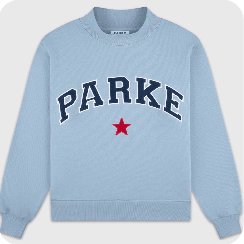 Parke Light Blue Sweatshirt with Red Star